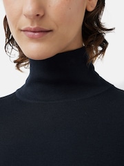 Jigsaw Blue Silk Cotton Polo Jumper - Image 6 of 7