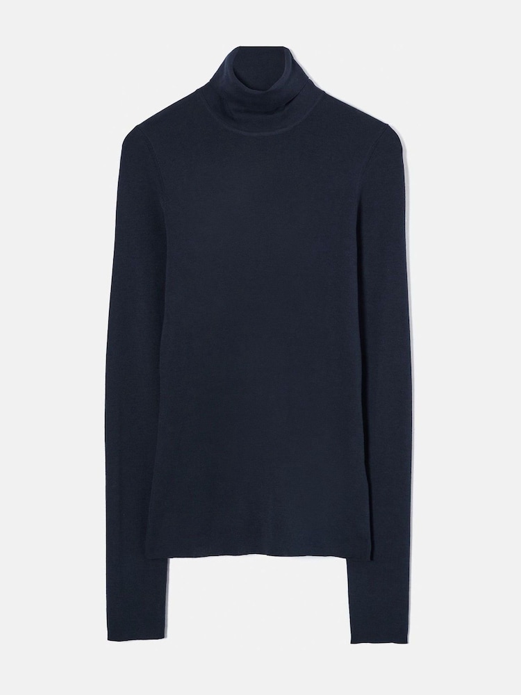 Jigsaw Blue Silk Cotton Polo Jumper - Image 7 of 7 Jigsaw Blue Silk Cotton Polo Jumper - Image 7 of 7