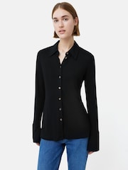 Jigsaw Crepe Jersey Black Shirt - Image 1 of 7