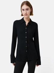 Jigsaw Crepe Jersey Black Shirt - Image 5 of 7