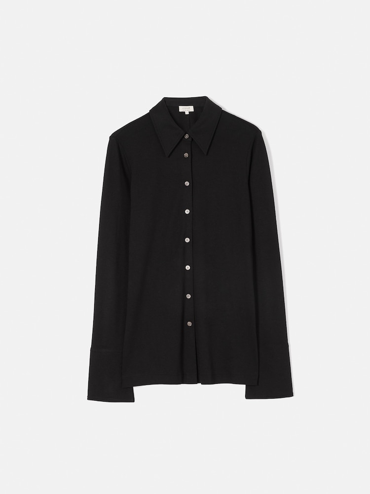 Jigsaw Crepe Jersey Black Shirt - Image 7 of 7