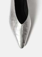 Jigsaw Silver Flat Pointed Linnie Ballerina Shoes - Image 2 of 6