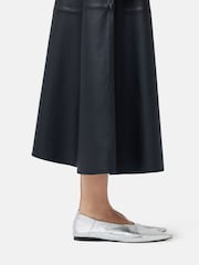 Jigsaw Silver Flat Pointed Linnie Ballerina Shoes - Image 6 of 6