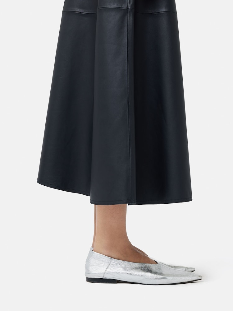 Jigsaw Silver Flat Pointed Linnie Ballerina Shoes - Image 6 of 6