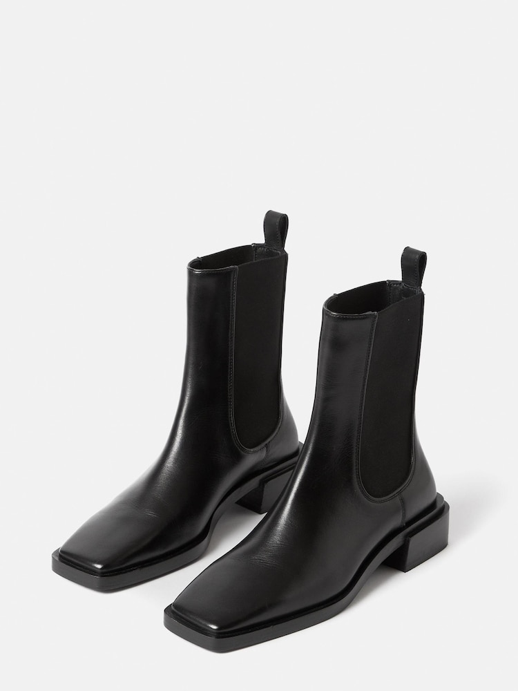 Jigsaw Kent Leather Black Boots - Image 2 of 6