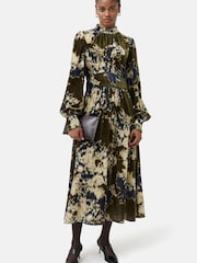 Jigsaw Green Glitched Ikat Velvet Dress - Image 1 of 6