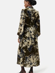 Jigsaw Green Glitched Ikat Velvet Dress - Image 2 of 6
