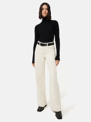 Jigsaw Black Slash Back Polo Neck Jumper - Image 3 of 6
