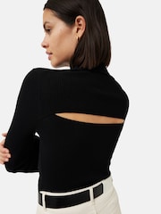 Jigsaw Black Slash Back Polo Neck Jumper - Image 4 of 6