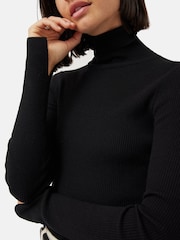 Jigsaw Black Slash Back Polo Neck Jumper - Image 5 of 6