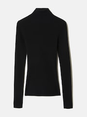 Jigsaw Black Slash Back Polo Neck Jumper - Image 6 of 6