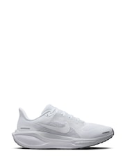Nike White/Silver Pegasus 41 Road Running Trainers - Image 1 of 11