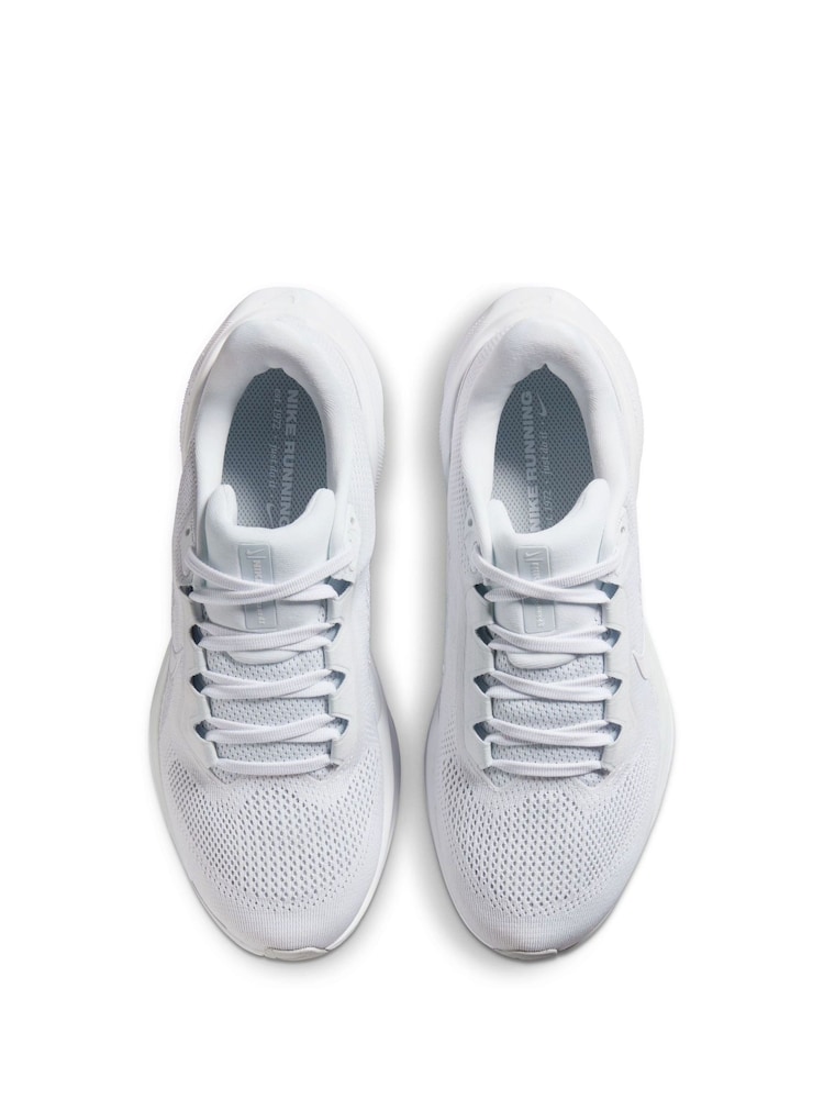 Nike White/Silver Pegasus 41 Road Running Trainers - Image 11 of 11