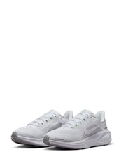 Nike White/Silver Pegasus 41 Road Running Trainers - Image 3 of 11