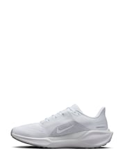 Nike White/Silver Pegasus 41 Road Running Trainers - Image 6 of 11