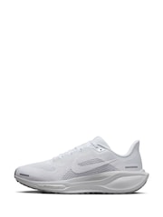 Nike White/Silver Pegasus 41 Road Running Trainers - Image 7 of 11
