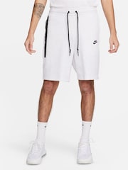 Nike Birch Heather White Tech Fleece Shorts - Image 1 of 8