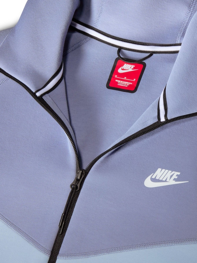 Nike Light Armory Blue Tech Fleece Zip-Up Hoodie - Image 7 of 7