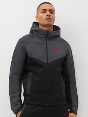 Nike Grey/Black Tech Fleece Zip-Up Hoodie - Image 1 of 4