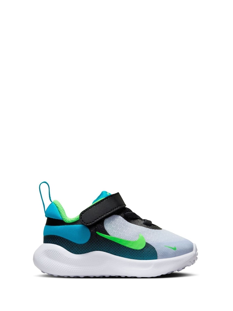 Nike Blue/Green Infant Revolution 7 Trainers - Image 1 of 9