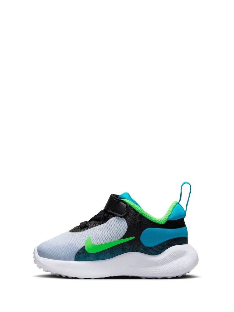 Nike Blue/Green Infant Revolution 7 Trainers - Image 2 of 9