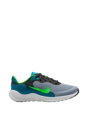 Nike Blue/Green Youth Revolution 7 Trainers - Image 1 of 12