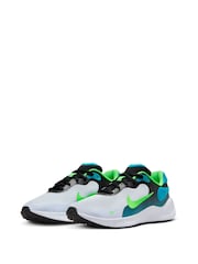 Nike Blue/Green Youth Revolution 7 Trainers - Image 2 of 12
