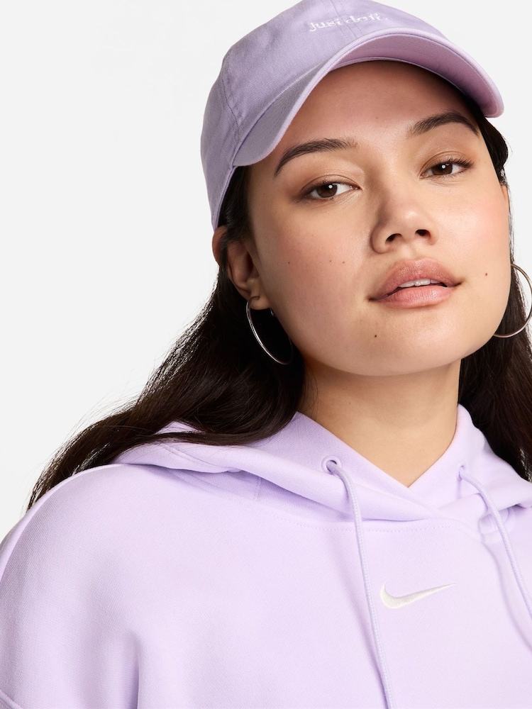 Nike Purple Sportswear Phoenix Fleece Oversized Mini Swoosh Pullover Hoodie - Image 10 of 10