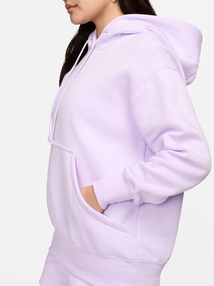 Nike Purple Sportswear Phoenix Fleece Oversized Mini Swoosh Pullover Hoodie - Image 2 of 10