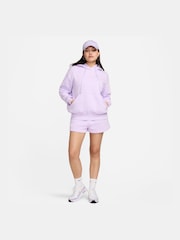 Nike Purple Sportswear Phoenix Fleece Oversized Mini Swoosh Pullover Hoodie - Image 3 of 10