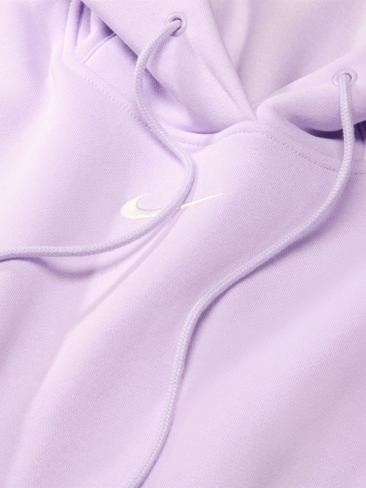Nike Purple Sportswear Phoenix Fleece Oversized Mini Swoosh Pullover Hoodie - Image 9 of 10
