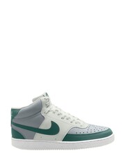 Nike Green/White Court Vision Mid Trainers - Image 1 of 9