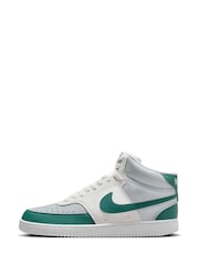 Nike Green/White Court Vision Mid Trainers - Image 2 of 9