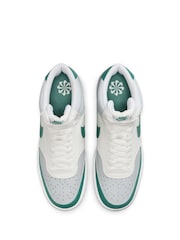Nike Green/White Court Vision Mid Trainers - Image 4 of 9