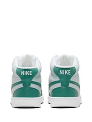 Nike Green/White Court Vision Mid Trainers - Image 5 of 9