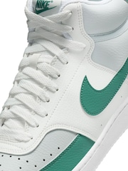 Nike Green/White Court Vision Mid Trainers - Image 8 of 9