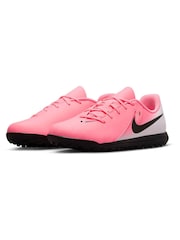 Nike Pink/Black Kids Phantom Club Turf Football Boots - Image 2 of 11