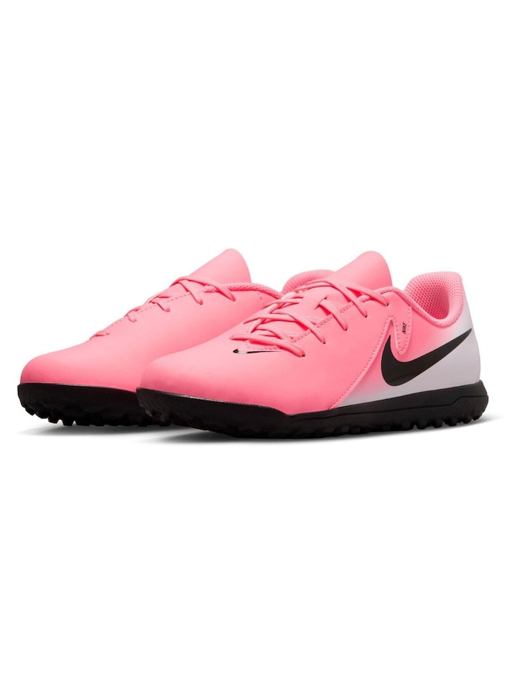 Nike Pink/Black Kids Phantom Club Turf Football Boots - Image 2 of 11