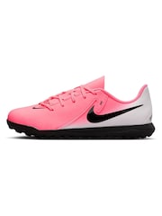 Nike Pink/Black Kids Phantom Club Turf Football Boots - Image 9 of 11