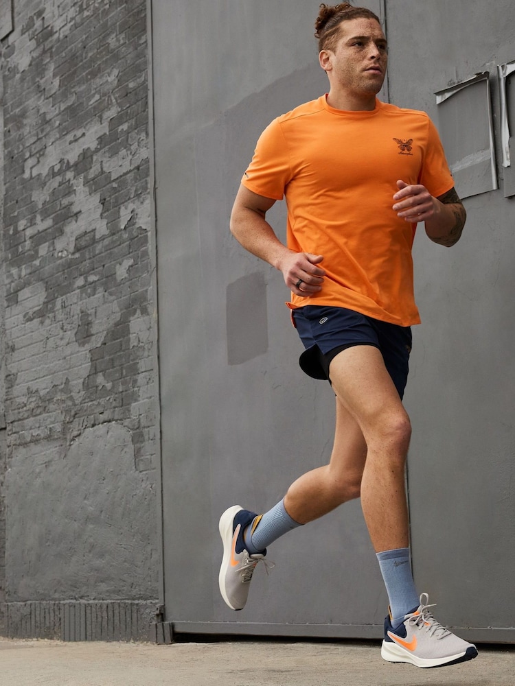Nike Orange/Grey Revolution 7 Road Running Trainers - Image 2 of 13