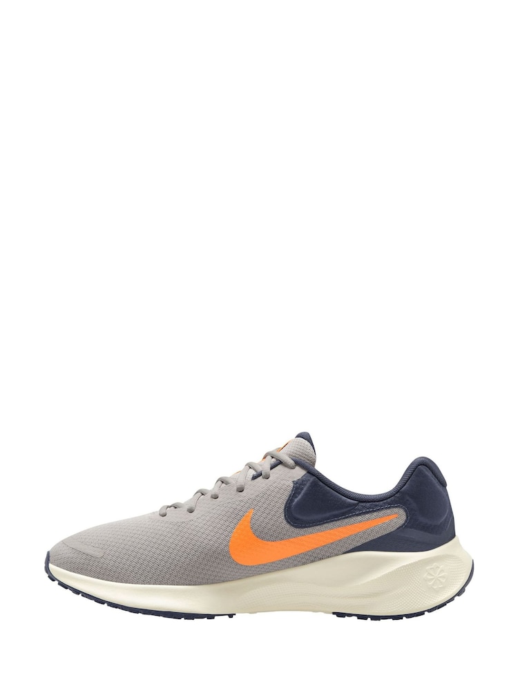 Nike Orange/Grey Revolution 7 Road Running Trainers - Image 4 of 13