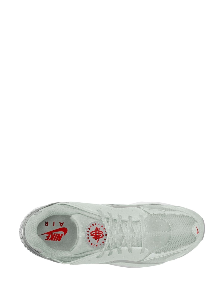 Nike White/Silver Air Huarache Runner Trainers - Image 3 of 4