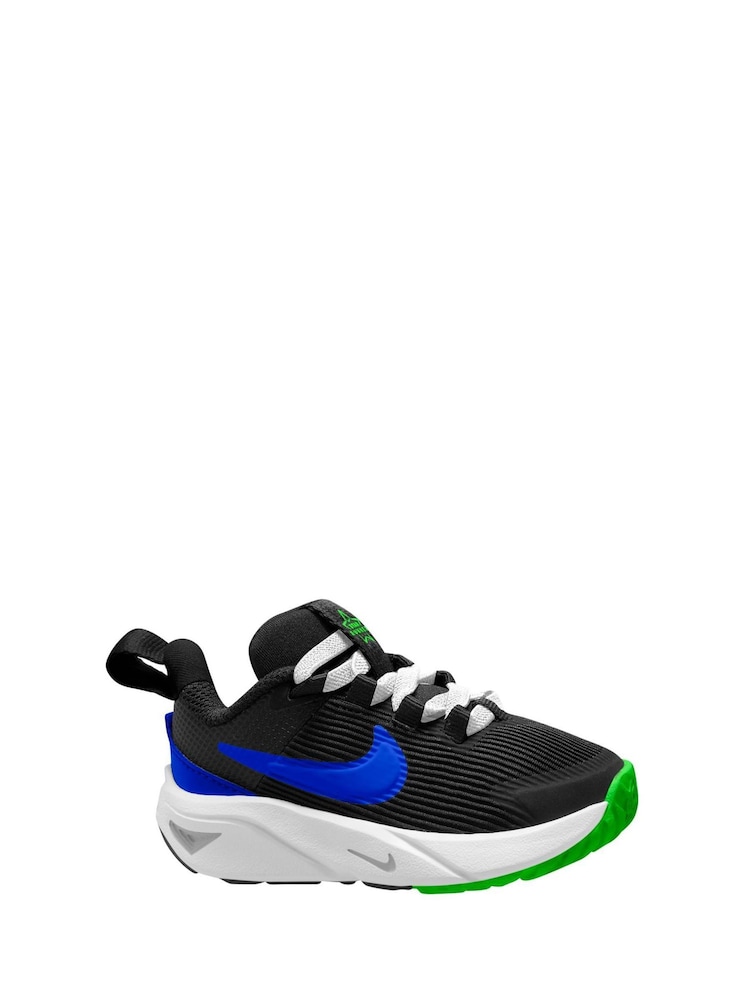 Nike Black/Blue Star Runner 4 Infant Trainers - Image 1 of 9