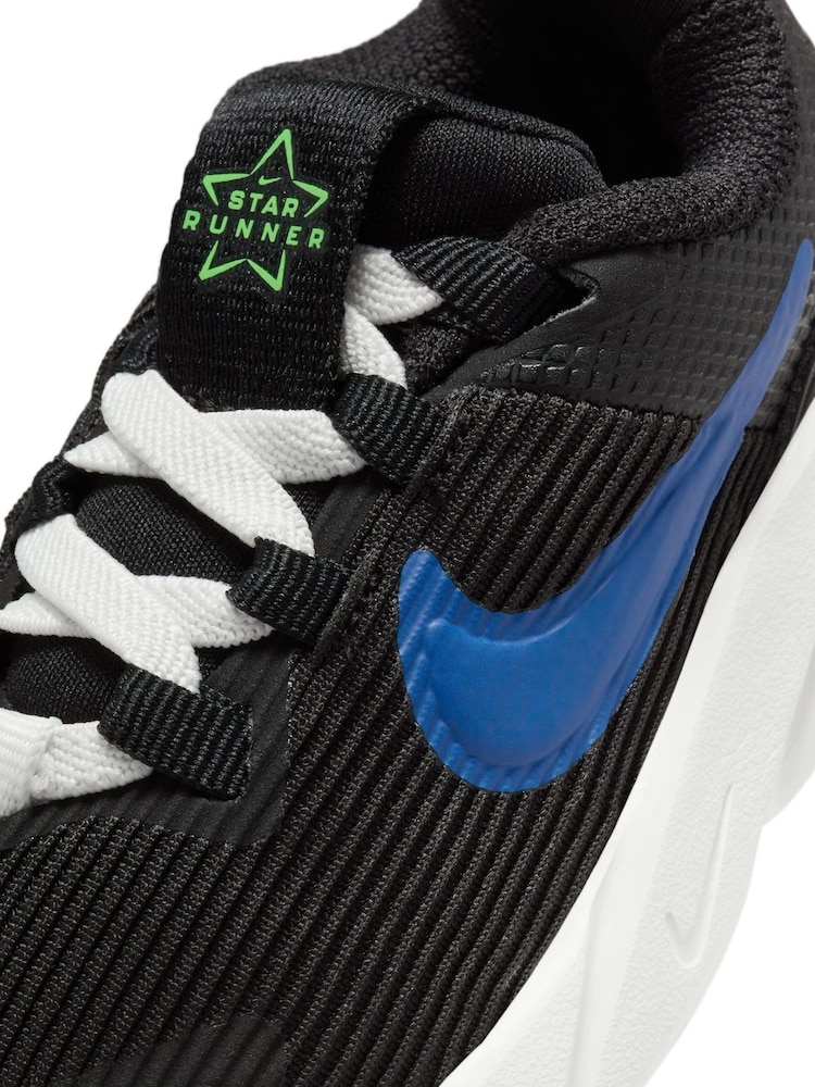 Nike Black/Blue Star Runner 4 Infant Trainers - Image 9 of 9