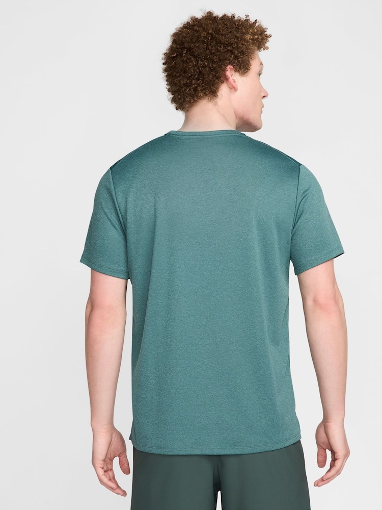 Nike Dark Green Dri-FIT Miler UV Running T-Shirt - Image 2 of 5