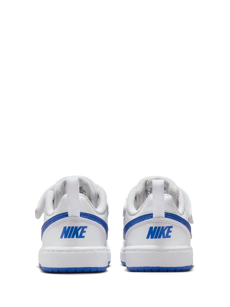 Nike White/Blue Infant Court Borough Low Recraft Trainers - Image 6 of 8