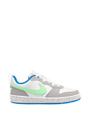 Nike White/Grey/Black Youth Court Borough Low Recraft Trainers - Image 1 of 5