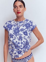 Boden Blue Louisa Slub T-Shirt - Image 4 of 5
