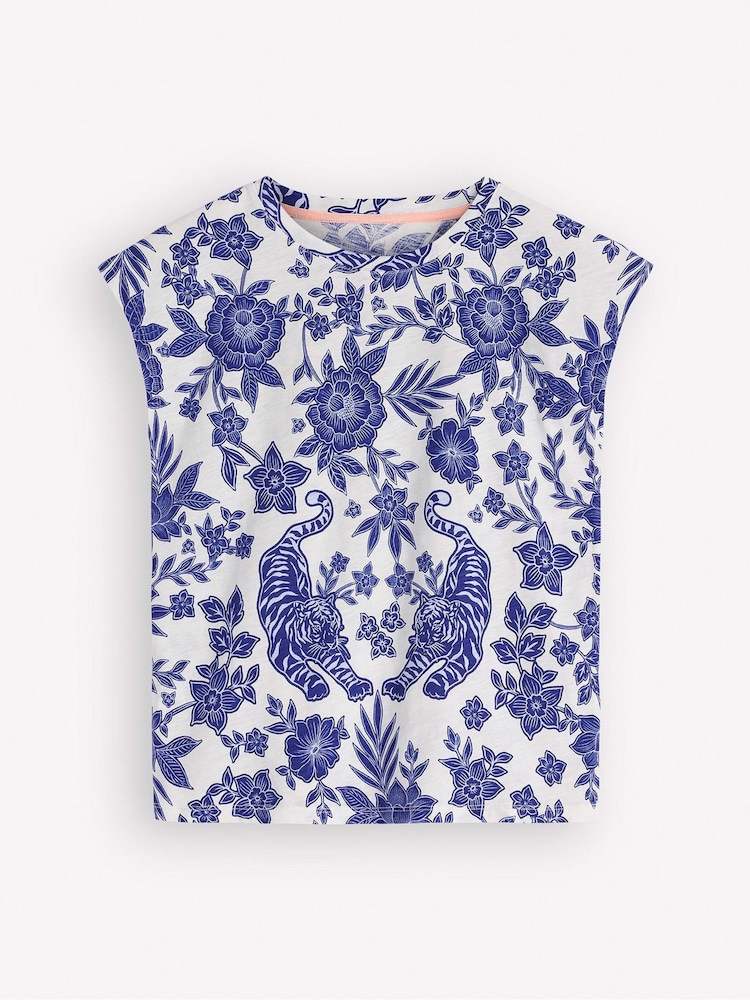 Boden Blue Louisa Slub T-Shirt - Image 5 of 5