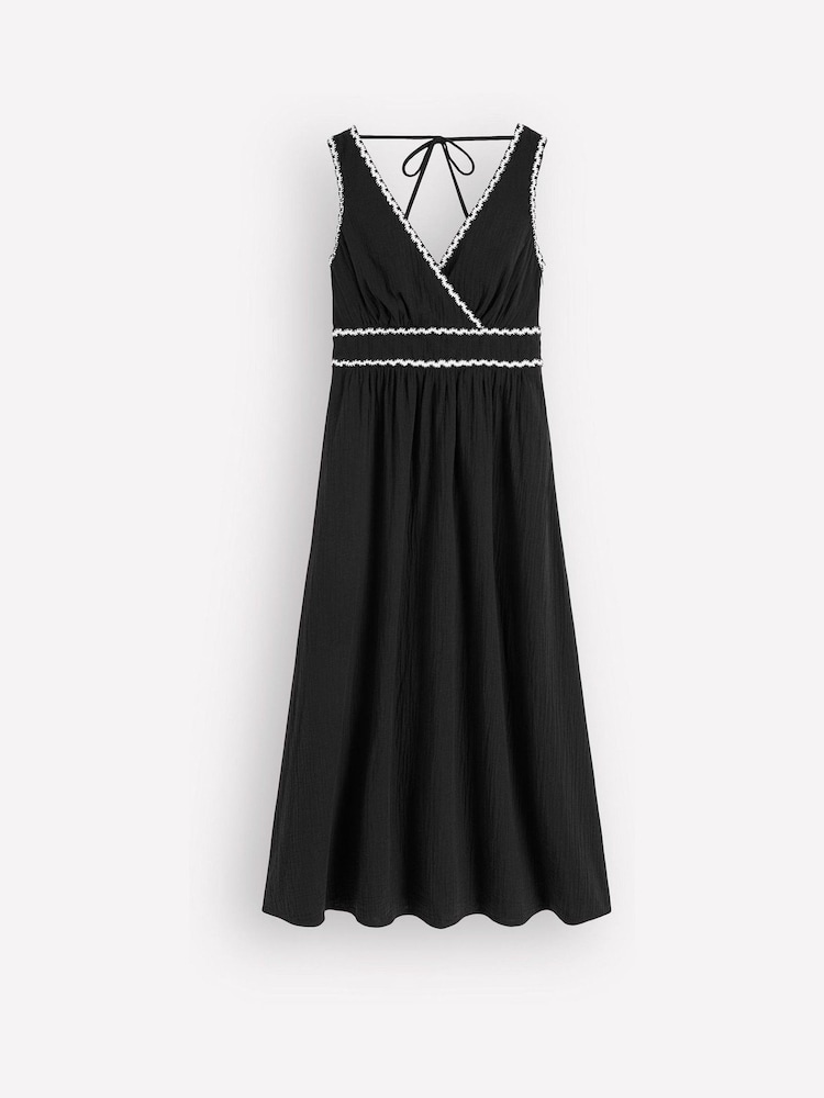 Boden Black Lorna Trim Double Cloth Dress - Image 1 of 1